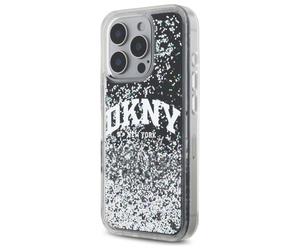 Étui DKNY pour iPhone 16 Pro Max 6.9 noir étui rigide Liquid Glitter Arch Logo