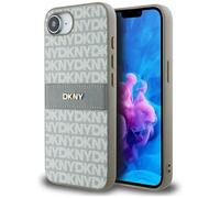 Étui DKNY Repeat Texture Pattern pour iPhone 16, couleur beige