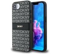 Étui DKNY Repeat Texture Pattern pour iPhone 16, noir