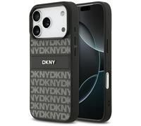 Etui DKNY Repeat Texture Pattern with Tonal Stripe do iPhone 17 Pro czarny