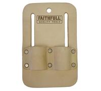 Étui Double Faithfull pour clés d'échafaudage - Fauve, 150 mm x 100 mm | Étui double pour chafaudage et douilles, avec passant de ceinture ; idéal échafaudeurs, couvreurs et menuisiers