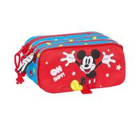 Étui double polyvalent Mickey Mouse Clubhouse Bleu fantastique Rouge 21,5 x 10 x 8 cm