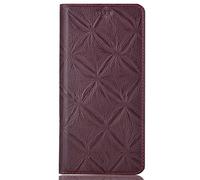 Étui du portefeuille pour iPhone 16 Pro Max 16 plus 16 Pro 16 Luxury Luxur Support de portefeuille magnétique en cuir authentique Couvercle de téléphone de cartes debout, pour 16 Pro Max, rouge