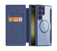 Étui Dux Ducis Skin X Pro En Cuir Pour Samsung Galaxy S23 Ultra 5g, Compatible Magsafe, Bleu