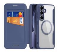Étui Dux Ducis Skin X Pro En Cuir Pour Samsung Galaxy S25+ 5g, Compatible Magsafe, Bleu