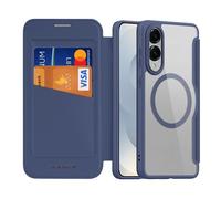 Étui Dux Ducis Skin X Pro En Cuir Pour Samsung Galaxy S25 Edge 5g, Compatible Magsafe, Bleu