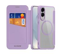 Étui Dux Ducis Skin X Pro En Cuir Pour Samsung Galaxy S25 Edge 5g, Compatible Magsafe, Violet