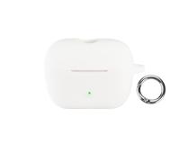 Étui écouteurs pour Sennheiser ACCENTUM Clip Housse de Protection en Silicone Souple, résistante aux Chocs et aux Rayures, avec Boucle Mousqueton, Blanc