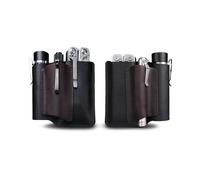 Étui EDC en Cuir VIPERAED PJ38, étui Multifonction en Cuir à 4 Poches, étui EDC Portable pour Homme, Lampe de Poche, Stylo, Couteau de Poche Pliable, Outil Multifonction