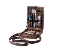 Étui en bois de messager artistique - sac à bandoulière en noyer A5, boîte en bois polyvalente durable pour pinceaux et outils de dessin | pour les peintres et les amateurs d'art