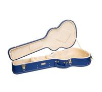Crossrock Designer Series CRW520OMVB Étui en Bois pour Guitares acoustiques à frettes OM/000-14 - Verrou de sécurité, Pieds en métal, Espace de Rangement - Bleu Vif