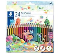 Staedtler – Crayons de couleur Noris Colour 187 – Forme triangulaire, bois recyclé – 24 couleurs