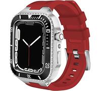 Étui en céramique avec kit de modification de bande ， pour 8 7 45 mm Ensemble de modernisation de sangle de silicone en acier inoxydable en métal 45 mm ， pour la série IWatch 6 SE 5 444 mm