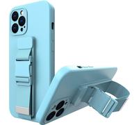 Etui en corde avec lanière pour Xiaomi Poco X3 Nfc Bleu