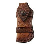 Etui en Cuir 4"-5" pour Couteau Pliant - Gaine Vintage avec Boucle de Ceinture pour Camping, Chasse (sans Couteau)