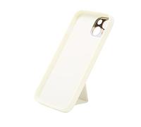 Étui en Cuir à Cadre en Métal Complet pour 13, Couvercle Anti-goutte avec Support de Pliage pour une Utilisation Pratique, Bracelet (WHITE)