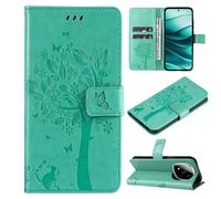 Étui En Cuir À Motif Arbre Et Chat Pour Redmi Note 14 Pro / 14 Pro+, Vert