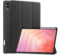 Étui en Cuir à Trois Volets Compatible avec la Tablette Samsung Galaxy Tab S11 Ultra 14,6 Pouces SM-X930/X936B 2025, avec Porte-Stylet et Support Rigide.(Black)