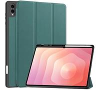 Étui en Cuir à Trois Volets Compatible avec la Tablette Samsung Galaxy Tab S11 Ultra 14,6 Pouces SM-X930/X936B 2025, avec Porte-Stylet et Support Rigide.(Dark Green)