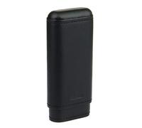 étui en Cuir adorini étui à cigares en Cuir véritable pour 2-3 cigares en Noir - bordée de Bois de cèdre Espagnol, système de séparation Souple