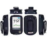 Étui en cuir ajusté avec mousqueton et cordon de protection d'écran pour Freestyle Libre, Freestyle Libre 2, Freestyle Libre 14 Day, Freestyle Libre HD Noir