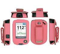 Étui en cuir ajusté avec mousqueton et cordon de protection d'écran pour Freestyle Libre, Freestyle Libre 2, Freestyle Libre 14 Day, Freestyle Libre HD Rose
