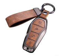 Étui en cuir alliage de zinc pour BYD Song Qin Han EV et clés de voiture Tang, offrant une protection contre les dommages quotidiens (marron)