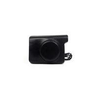 Etui en cuir appareil photo sacoche pu vintage pour polaroid w300, avec bandoulière réglable (noir)