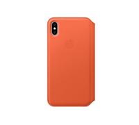 Apple iPhone Xs Max Étui - cuir véritable - étui à rabat - orange