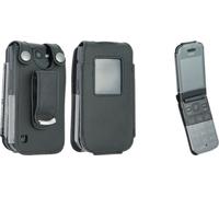 Etui en cuir avec clip ceinture pour Nokia 2720 Flip, noir