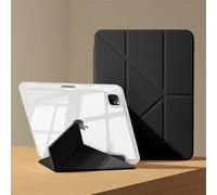 Étui en Cuir avec Support pour iPad 2025 A16 Air Pro 5 6 7 8 9 10e 11e génération Mini 3 4. Étui Transparent pour iPad 10,2 10,9 11 12,9 13 Pouces, Noir, Compatible avec iPad Air 1re et 2e génératio