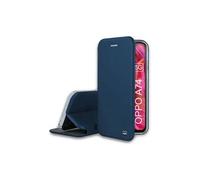 Etui en cuir bleu et Verre trempé 9H pour Oppo A74