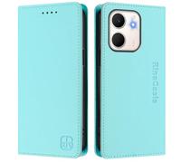 Étui en cuir compatible avec OPPO A5X 4G Overseas/OPPO A5X 5G Overseas Étui portefeuille en cuir de qualité supérieure à rabat (vert menthe)