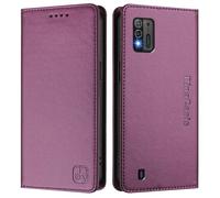 Étui en cuir compatible avec ZTE Blade A52 Lite Étui portefeuille en cuir à rabat pour ZTE Blade A52 Lite (violet)