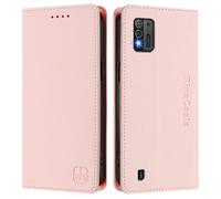 Étui en cuir compatible avec ZTE Blade A52 Lite Premium Étui portefeuille en cuir à rabat pour ZTE Blade A52 Lite (rose)