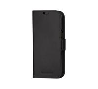 Lynge - Etui à rabat pour téléphone portable - cuir pleine fleur - noir - pour Apple iPhone 15