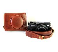 Etui en cuir de protection pour Canon PowerShot G7X MarkII - Brun foncé G