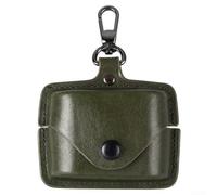 Étui en cuir de qualité supérieure pour écouteurs Sony WF-1000XM6 - Coque de protection absorbant les chocs avec clip - Sac de transport compact de voyage 10 x 6 x 3 cm (vert foncé)