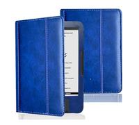 Étui en Cuir Folio Compatible avec Boox Bering 5/4/3/2/1 la liseuse numérique, Couverture de Protection avec Fermeture magnétique(Dark Blue)