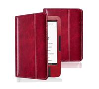 Étui en Cuir Folio Compatible avec Boox Bering 5/4/3/2/1 la liseuse numérique, Couverture de Protection avec Fermeture magnétique(Burgundy)