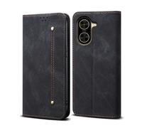 Étui En Cuir Horizontal En Denim Pour Redmi A5 4g / Poco C71, Noir