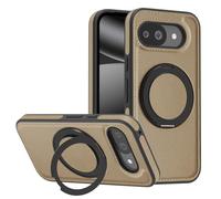 Étui en cuir magnétique pour Google Pixel 10A, [compatible avec MagSafe] Rotation à 360°, béquille réglable, résistante aux chocs, fine (doré désert)