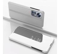 Étui En Cuir Miroir Pour Xiaomi 12 / 12x Avec Support, Argent