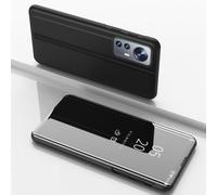 Étui En Cuir Miroir Pour Xiaomi 12 / 12x Avec Support, Noir