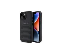 Étui en cuir noir AMG pour iPhone 15 Plus