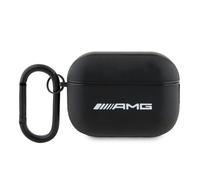 Étui en cuir pour AirPods Pro 2 AMG, logo blanc et noir