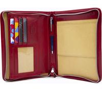 Étui en cuir pour carnet Noda A5, couverture rouge élégante avec poches et fermeture