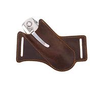 Étui en Cuir pour Ceinture, Porte-Couteau Oblique EDC pour Couteau Pliant - Housse compacte Artisanale pour Couteau 13 cm, Marron foncé