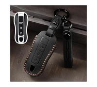 Étui en Cuir pour Clé De Voiture 3 Ou 4 Boutons pour Porsche pour Panamera pour Cayenne 971 911 9YA pour Macan Et pour Boxster(Black)