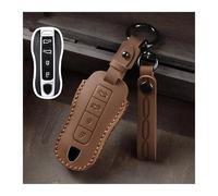 Étui en Cuir pour Clé De Voiture 3 Ou 4 Boutons pour Porsche pour Panamera pour Cayenne 971 911 9YA pour Macan Et pour Boxster(Red)